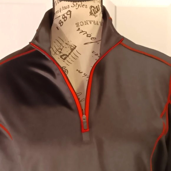 Stormtech Quarter Zip Sweater  Pullover Fleece Lined Black Red Men's Size M NWOT - Picture 3 of 16